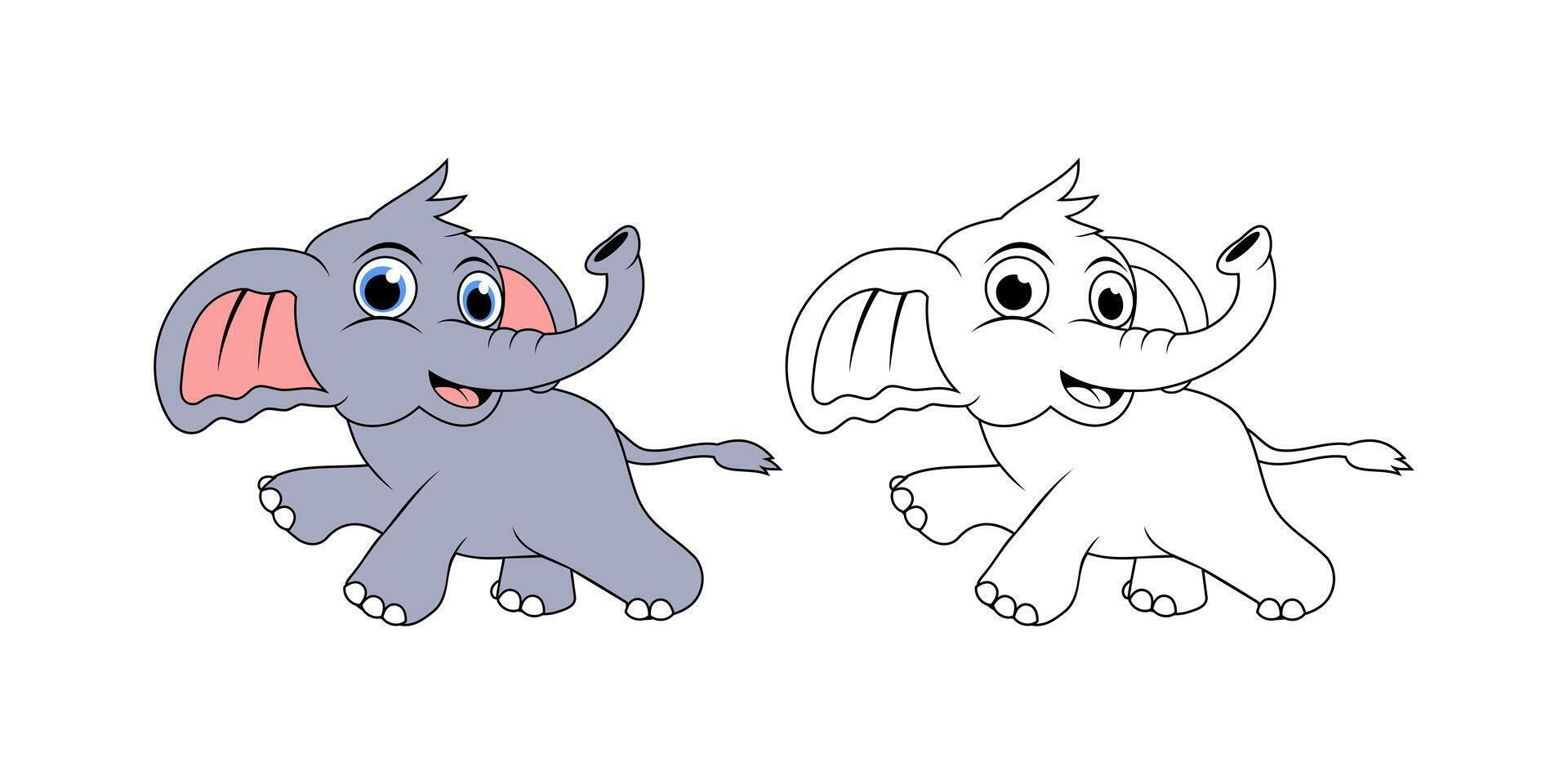 Elephant Cartoon Character Design Illustration vector
