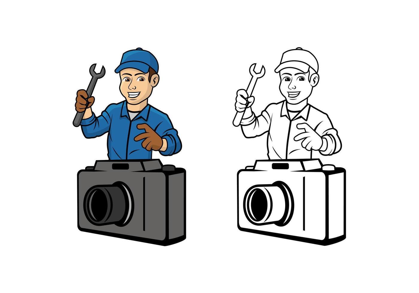 Camera Technician Character Design Illustration vector