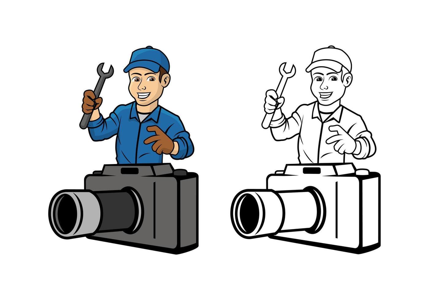 Camera Technician Character Design Illustration vector