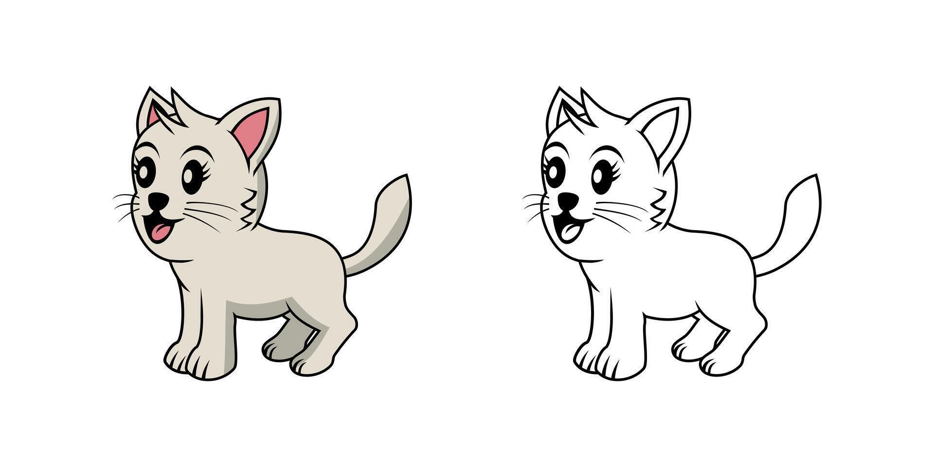 Cute Cat Cartoon Character Design Illustration vector