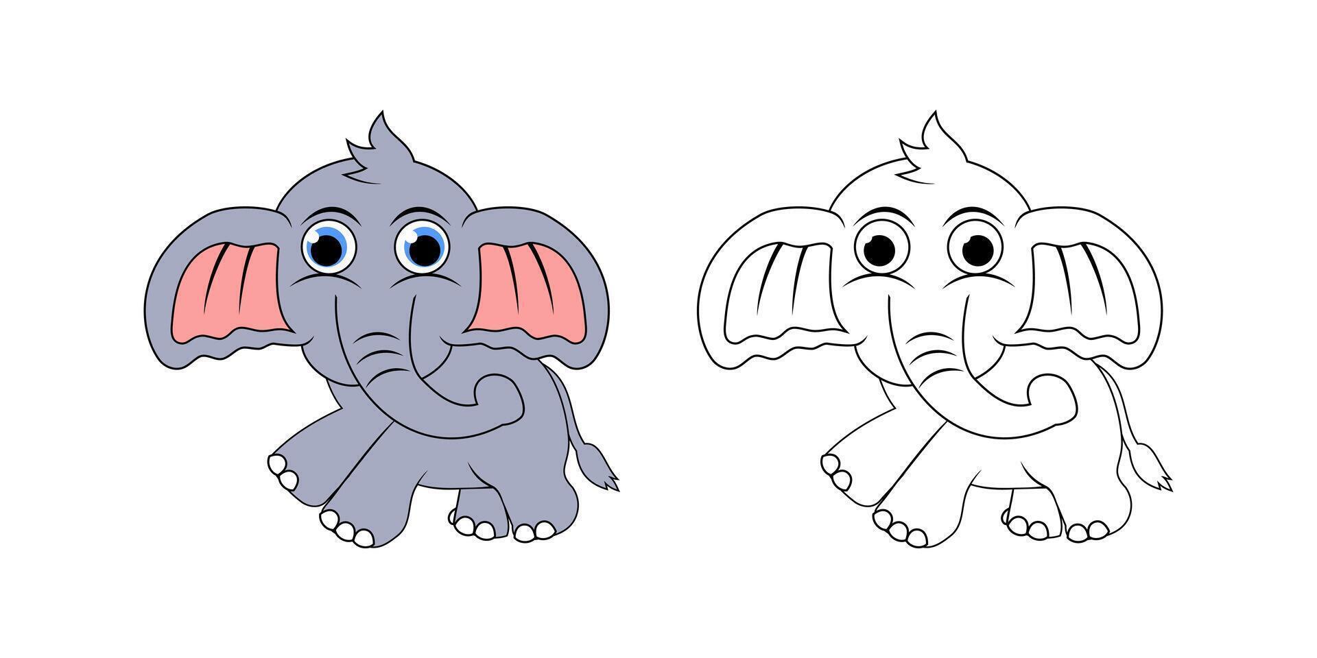 Elephant Cartoon Character Design Illustration vector