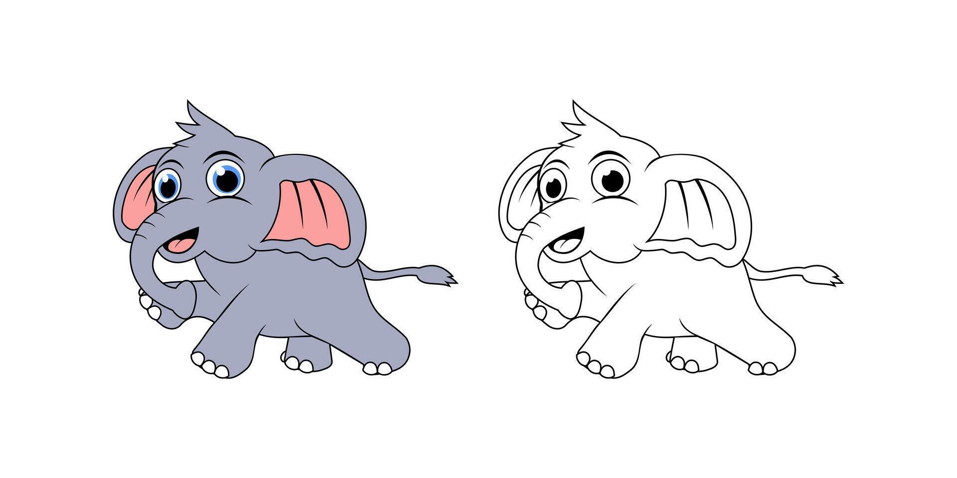 Elephant Cartoon Character Design Illustration vector