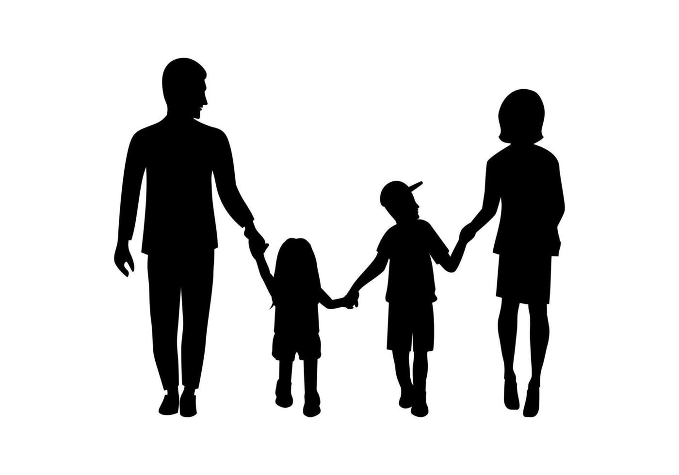 Family Silhouette Character Design Illustration vector