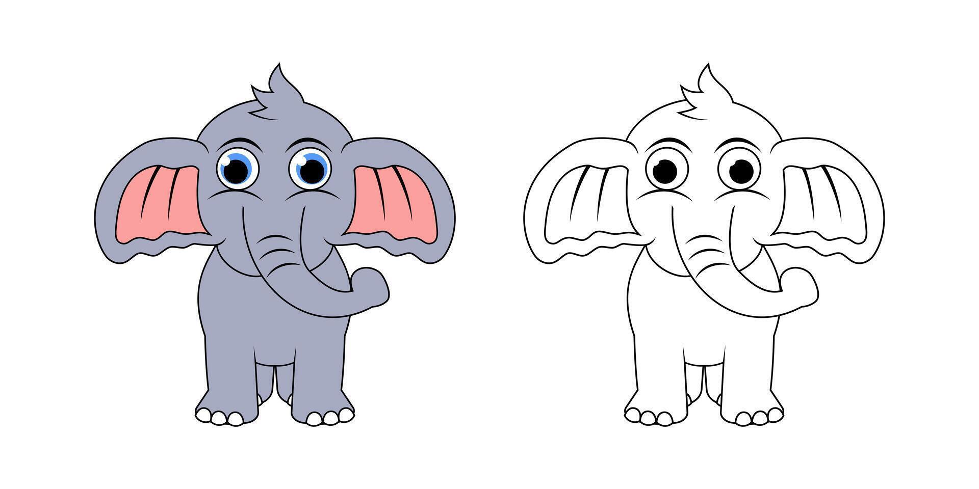 Elephant Cartoon Character Design Illustration vector
