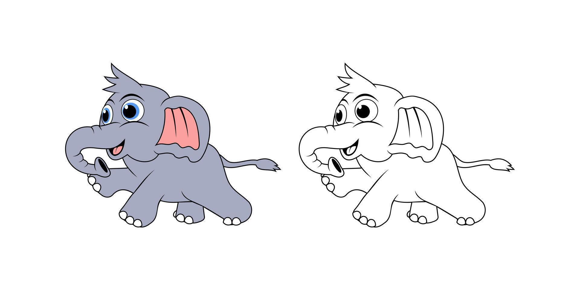 Elephant Cartoon Character Design Illustration vector