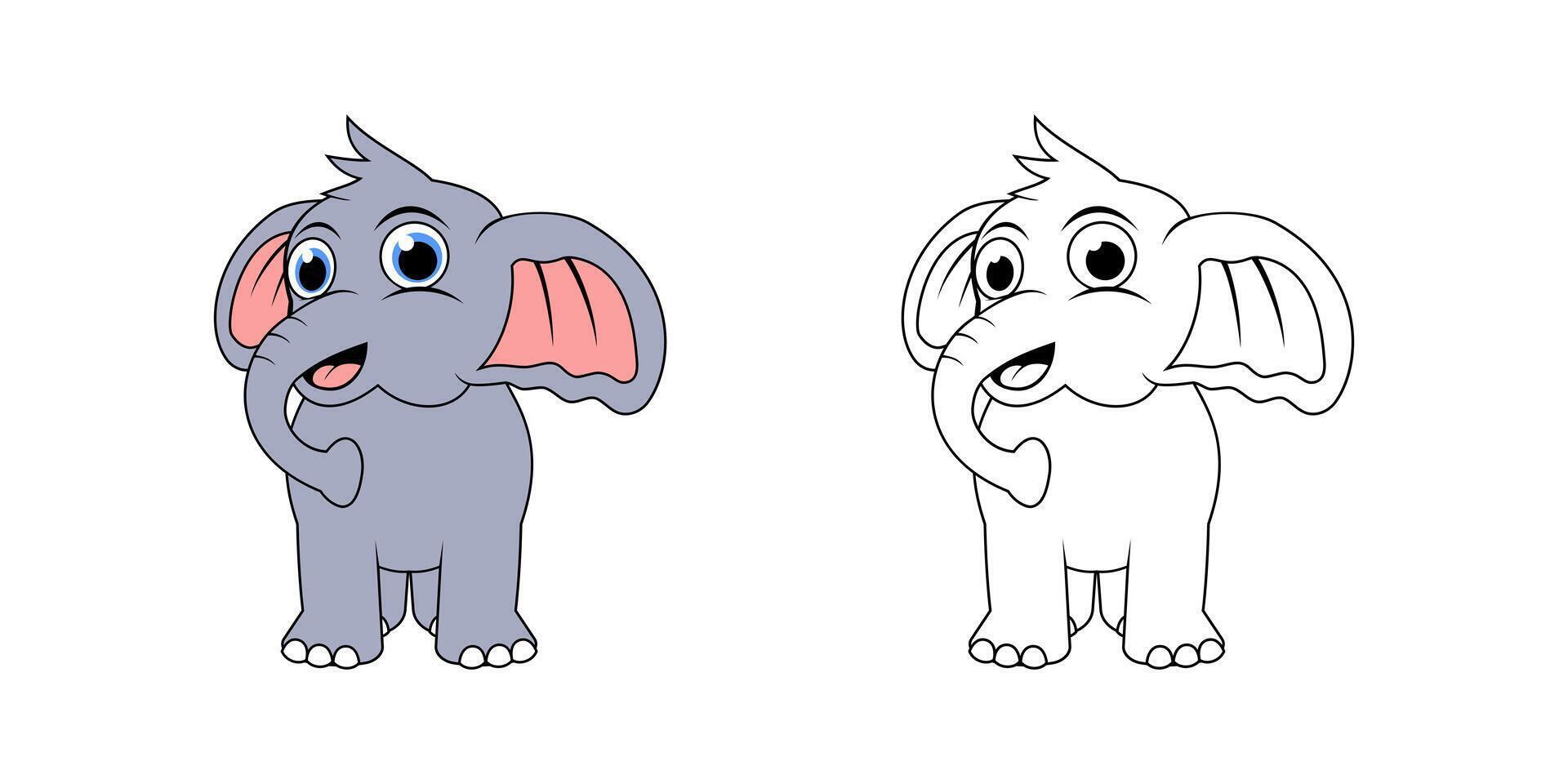 Elephant Cartoon Character Design Illustration vector
