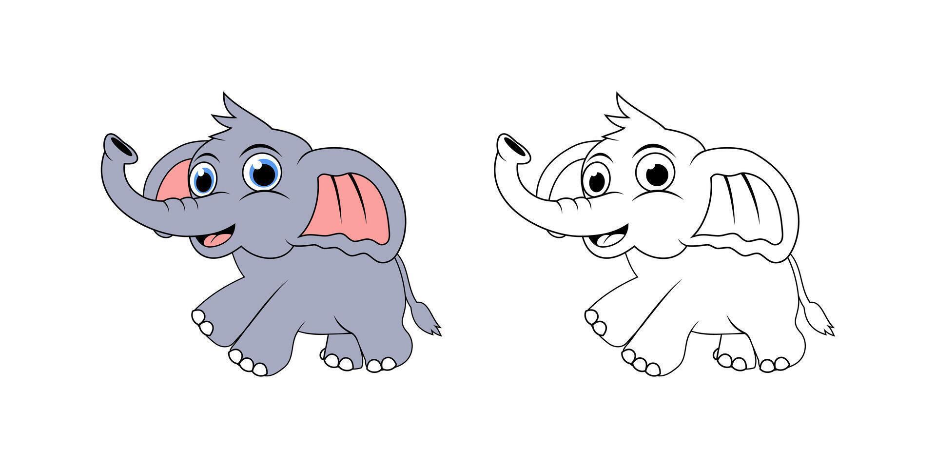 Elephant Cartoon Character Design Illustration vector