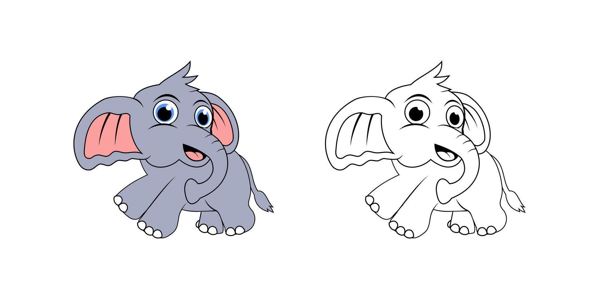Elephant Cartoon Character Design Illustration vector