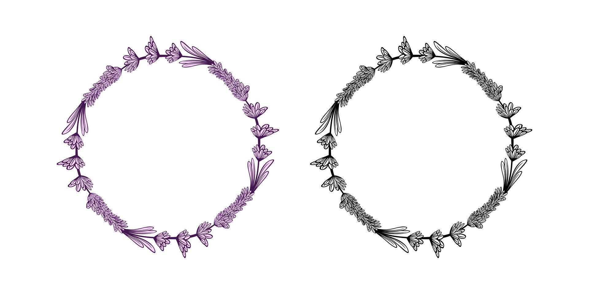 Lavender Flower Frame Design Illustration vector
