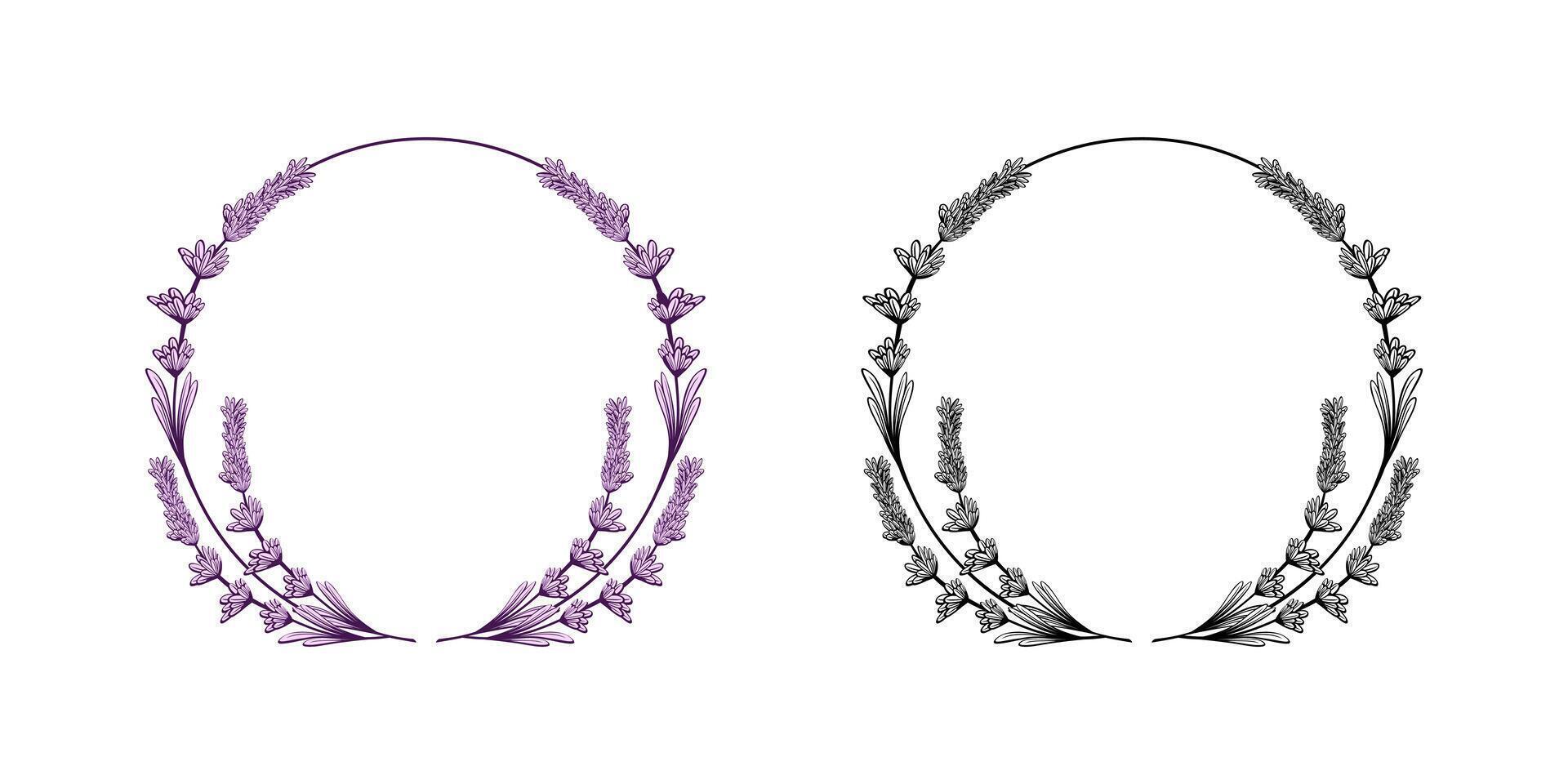 Lavender Flower Frame Design Illustration vector
