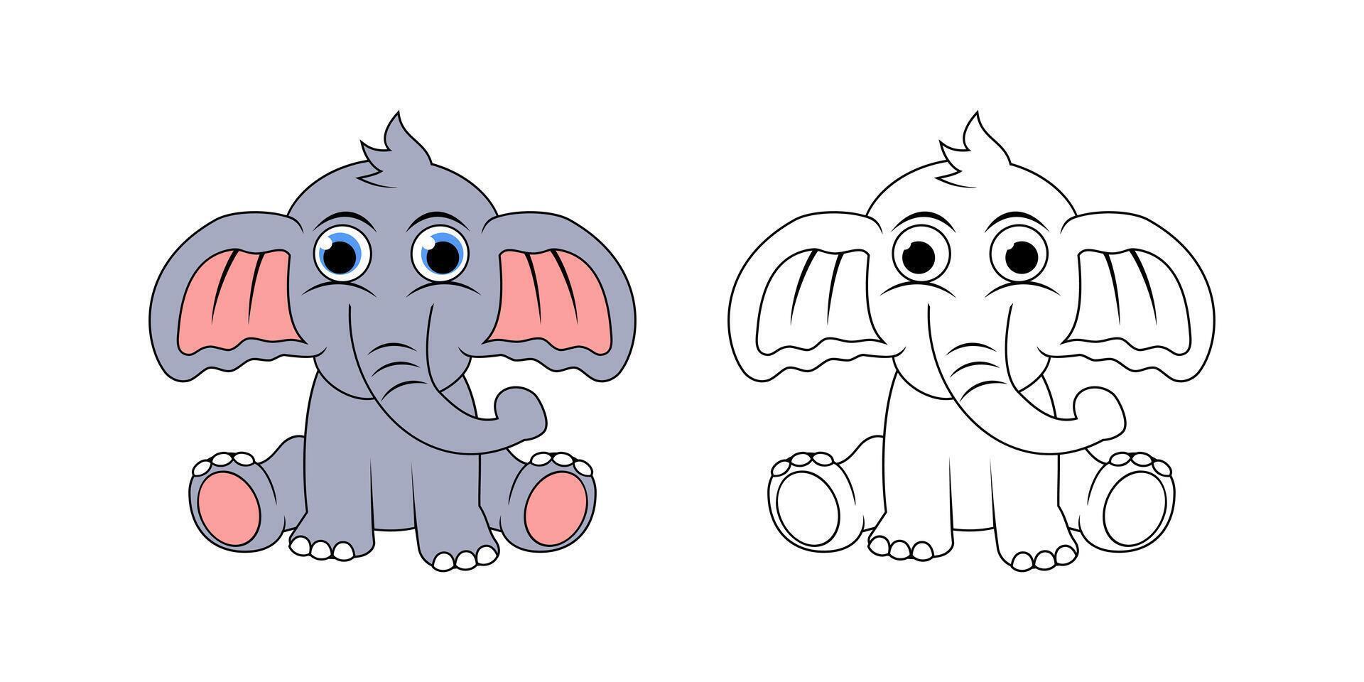 Elephant Cartoon Character Design Illustration vector