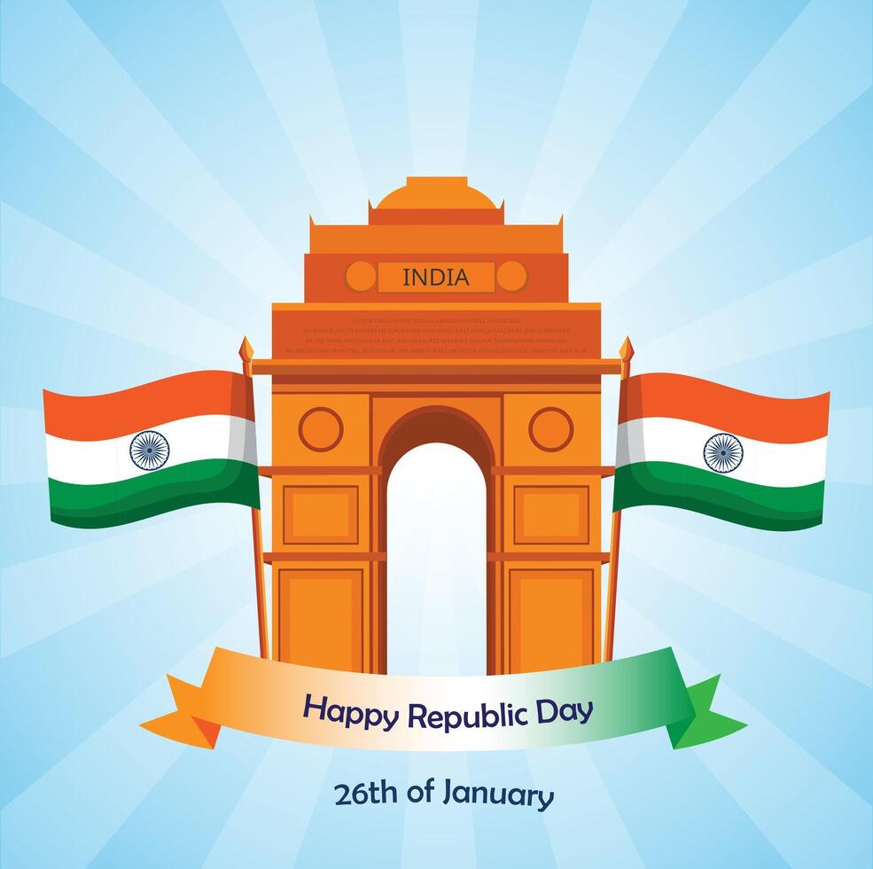 Happy Republic Day of india poster design with background vector