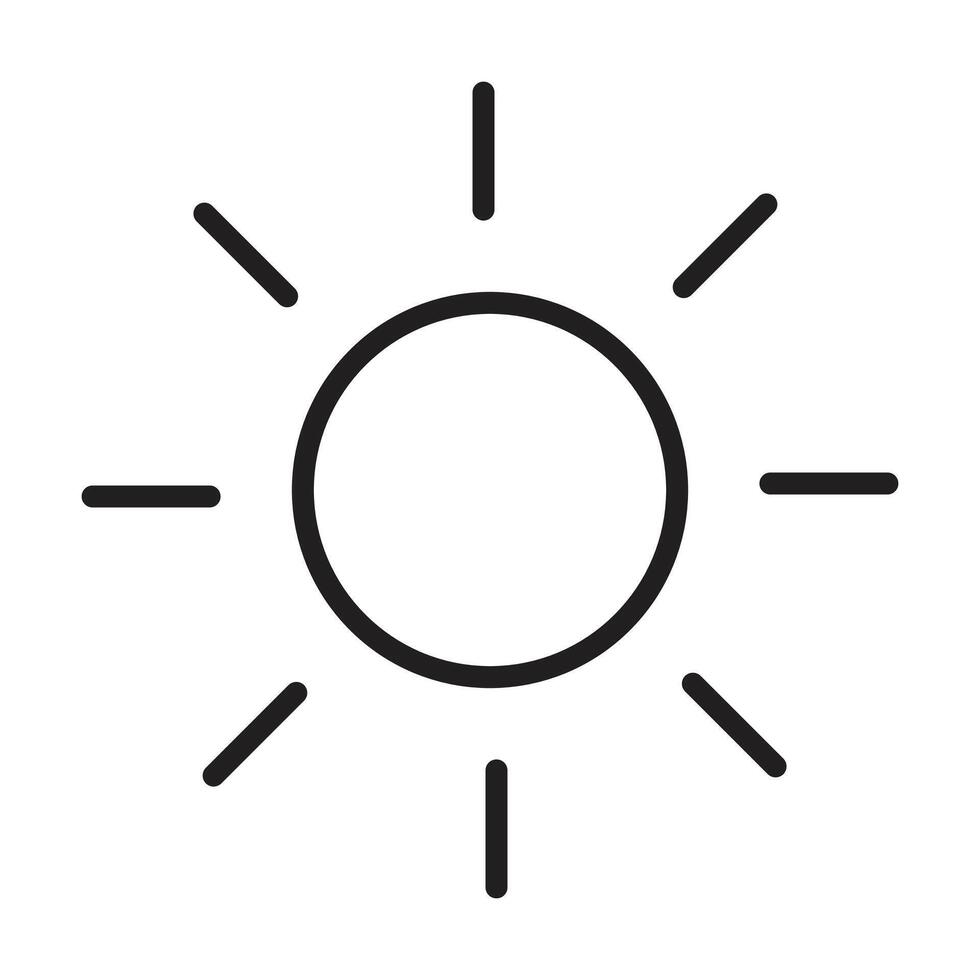 sun icon on white background vector
