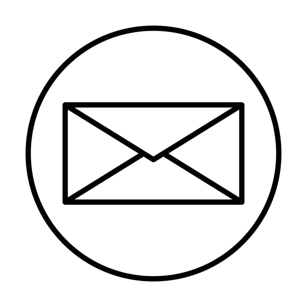 mail icon on white background vector