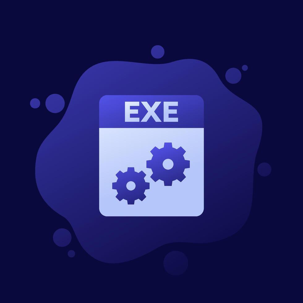EXE file format icon, design vector