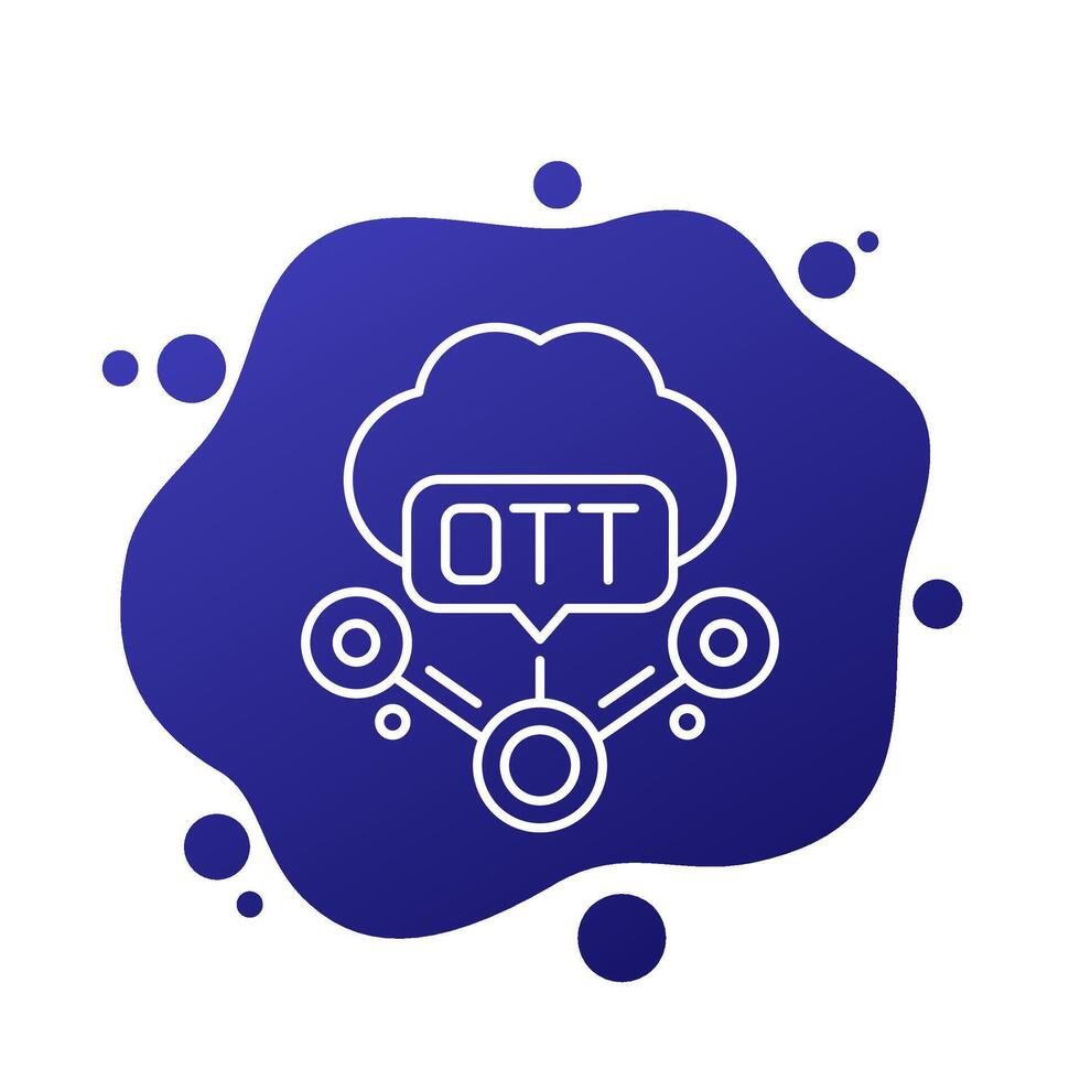 OTT line icon, over-the-top media service vector