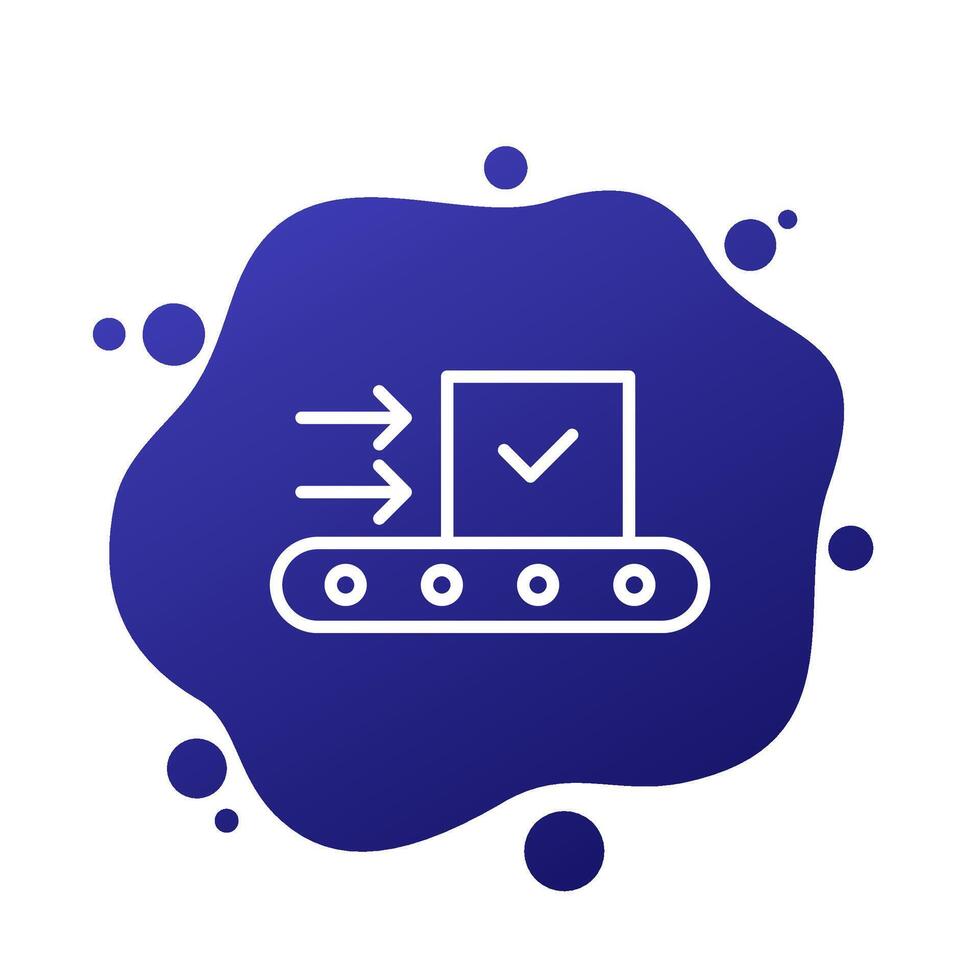 production line icon, linear vector