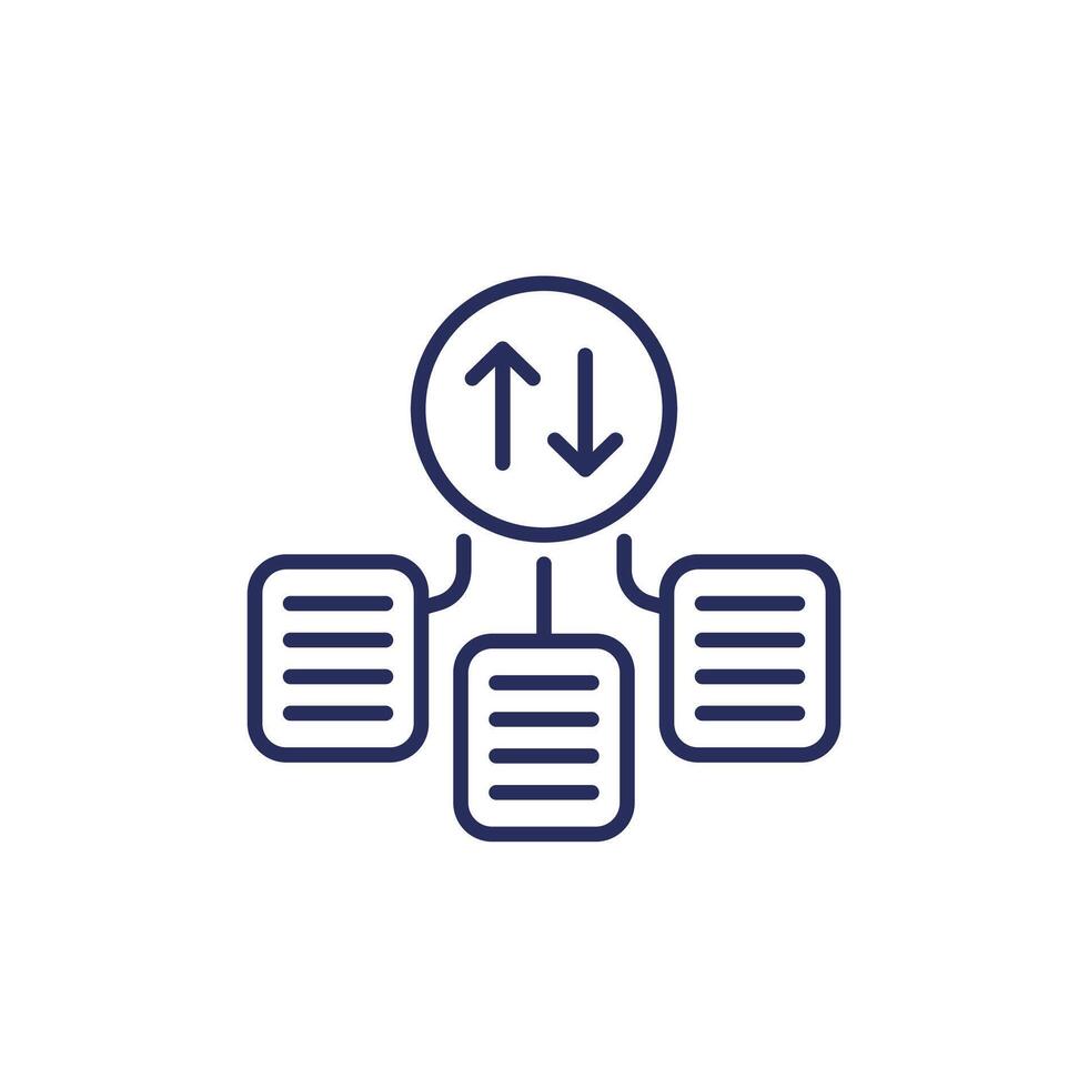 data exchange line icon, vector