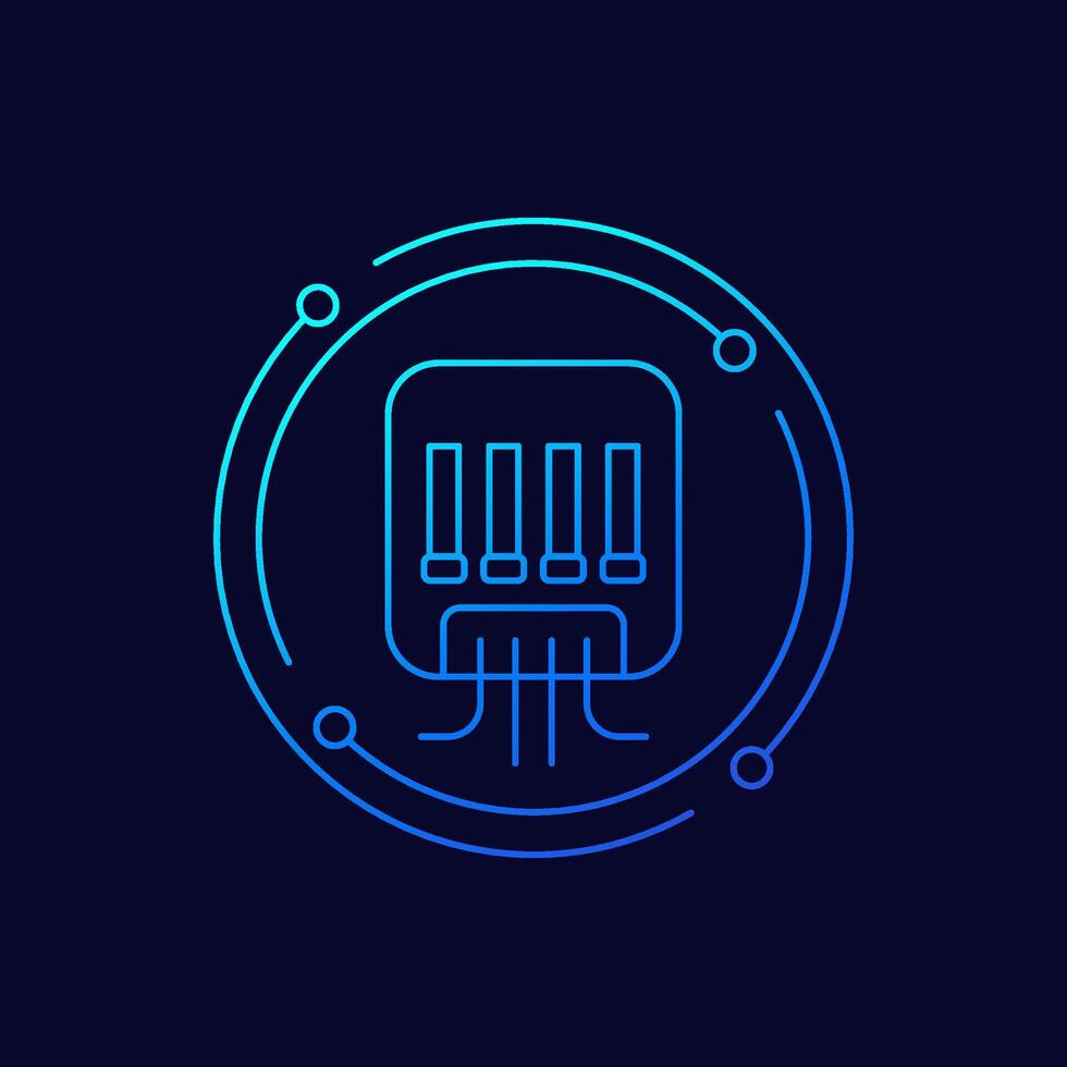 electric power box icon in linear design vector