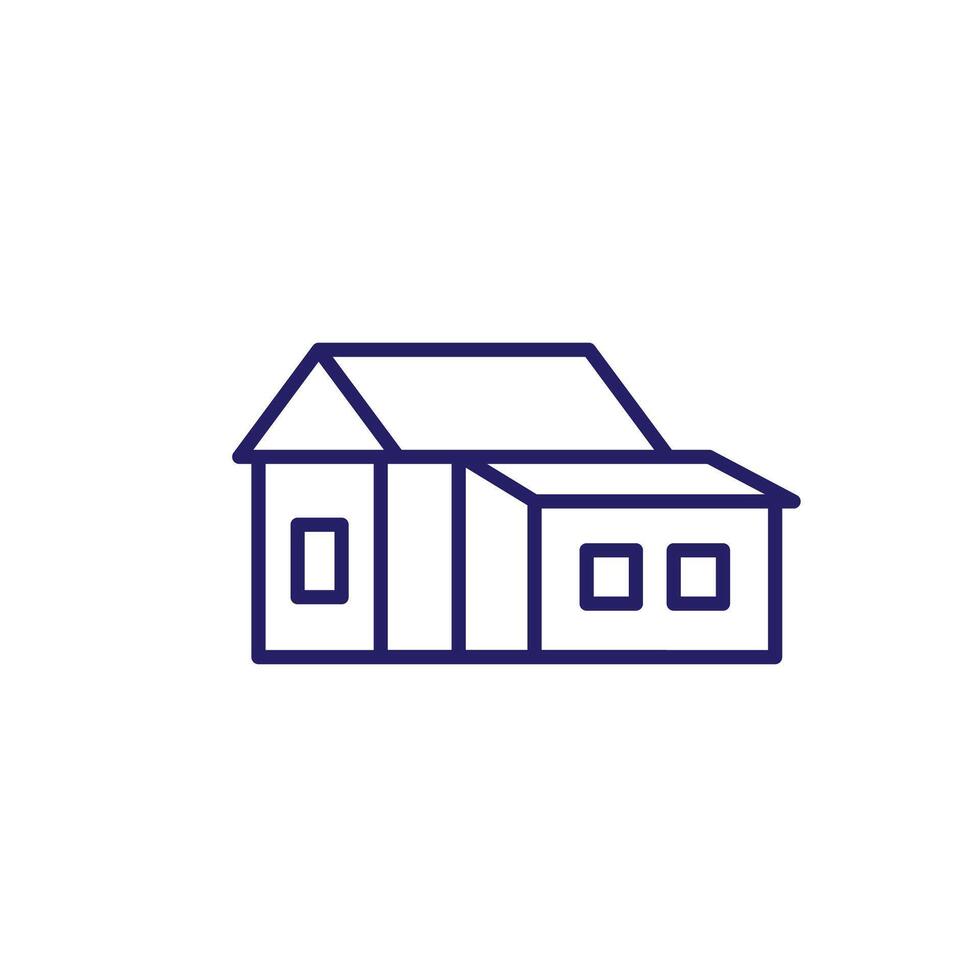house extension line icon on white vector