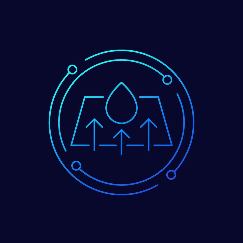 drying icon, linear design vector