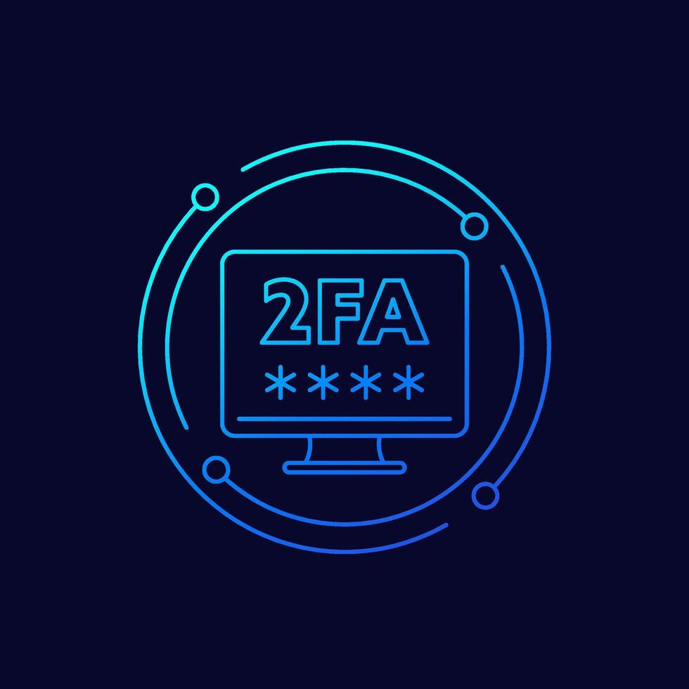 two factor authentication icon, linear design vector