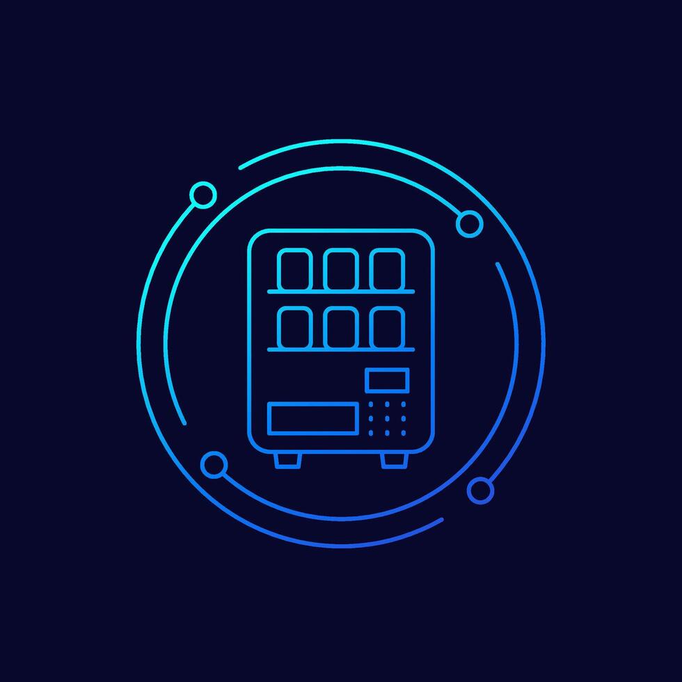 vending machine icon, linear design vector