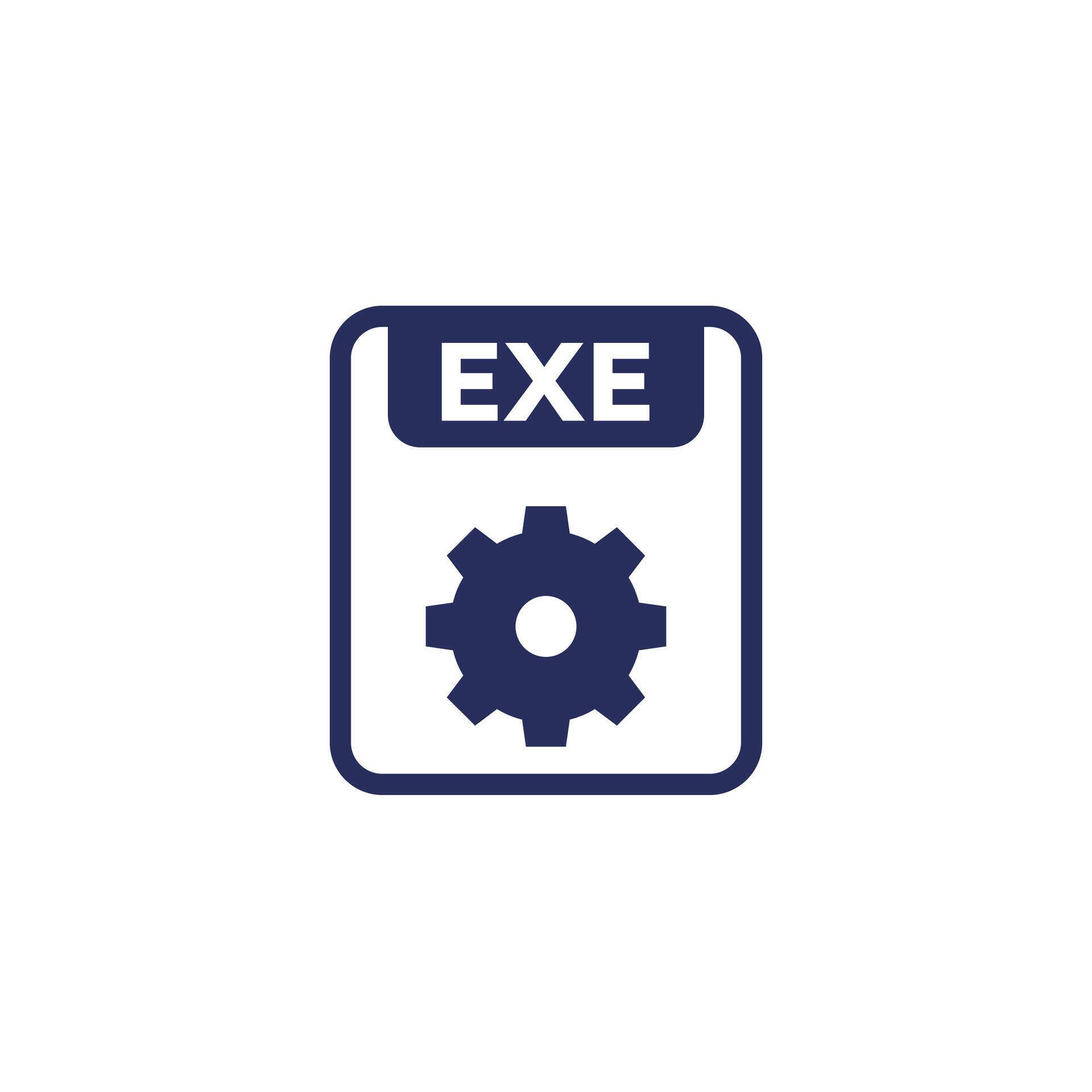 exe file icon on white 48062533 Vector Art at Vecteezy