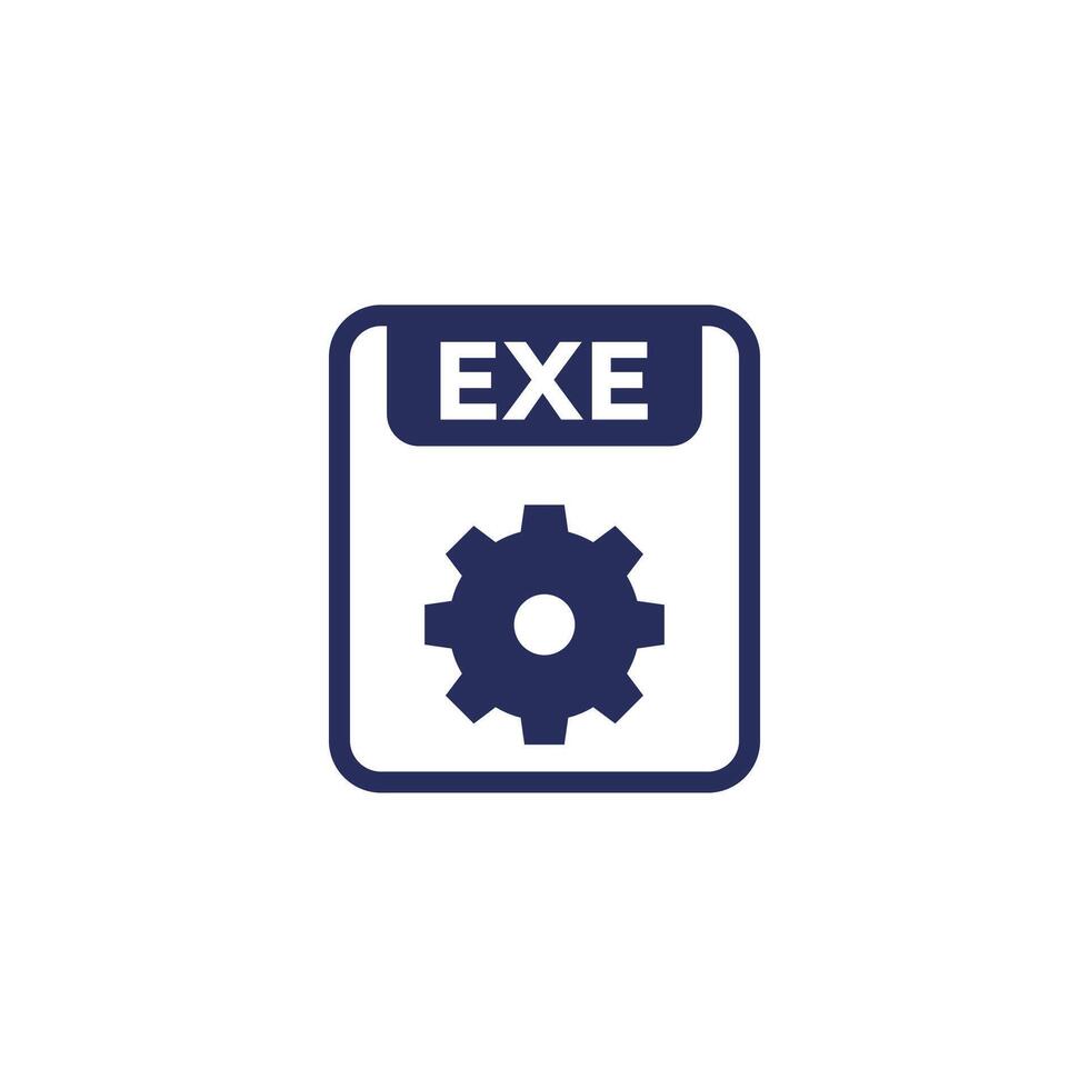 exe file icon on white vector
