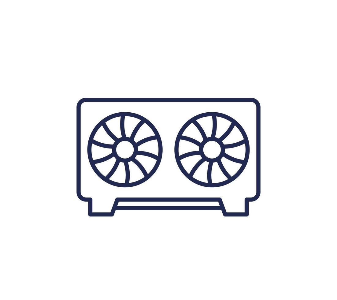 heat pump icon on white, line vector
