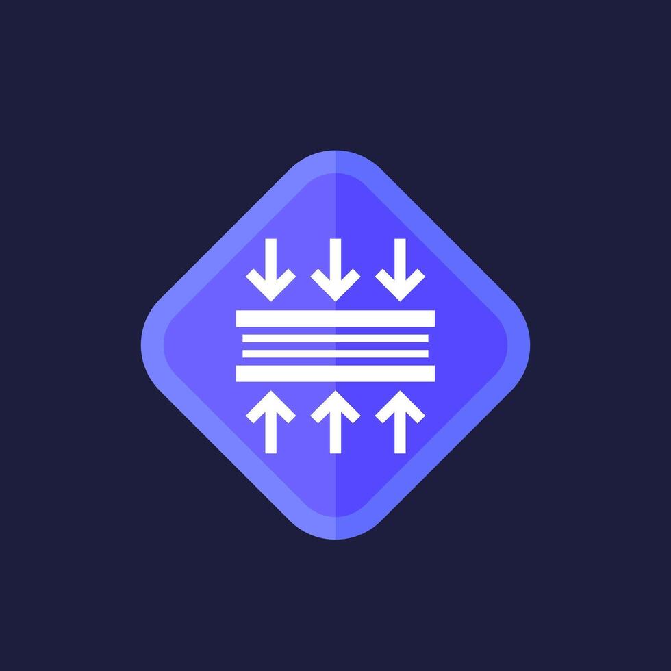 thick or thickness icon, sign vector