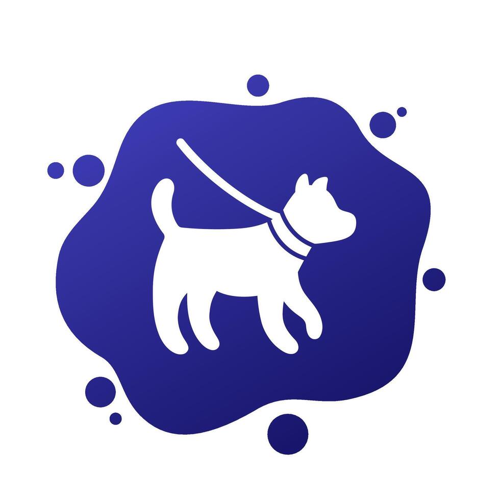 dog on a leash icon vector