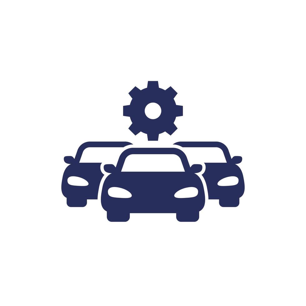 car fleet management icon on white vector
