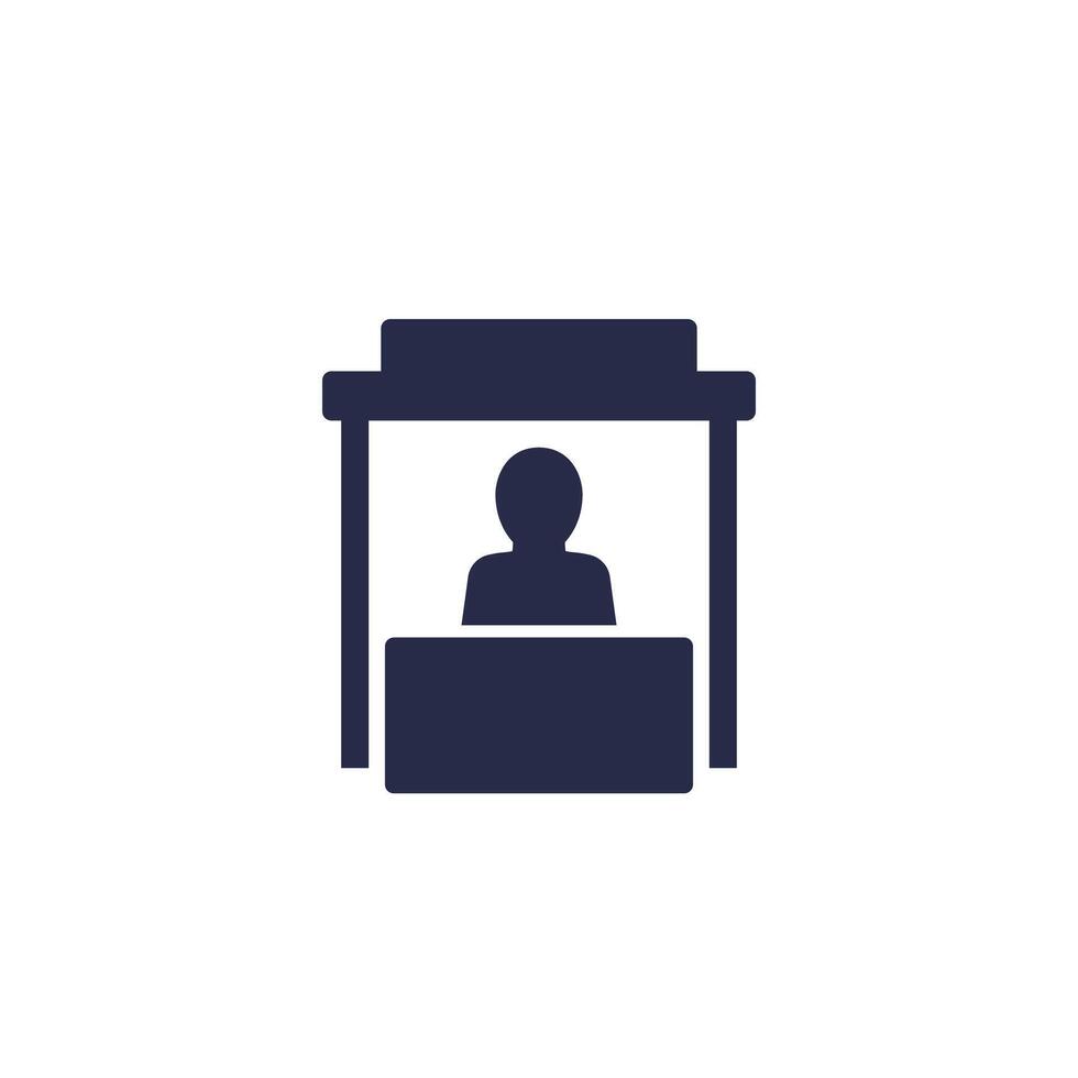booth or stand icon with an exhibitor vector