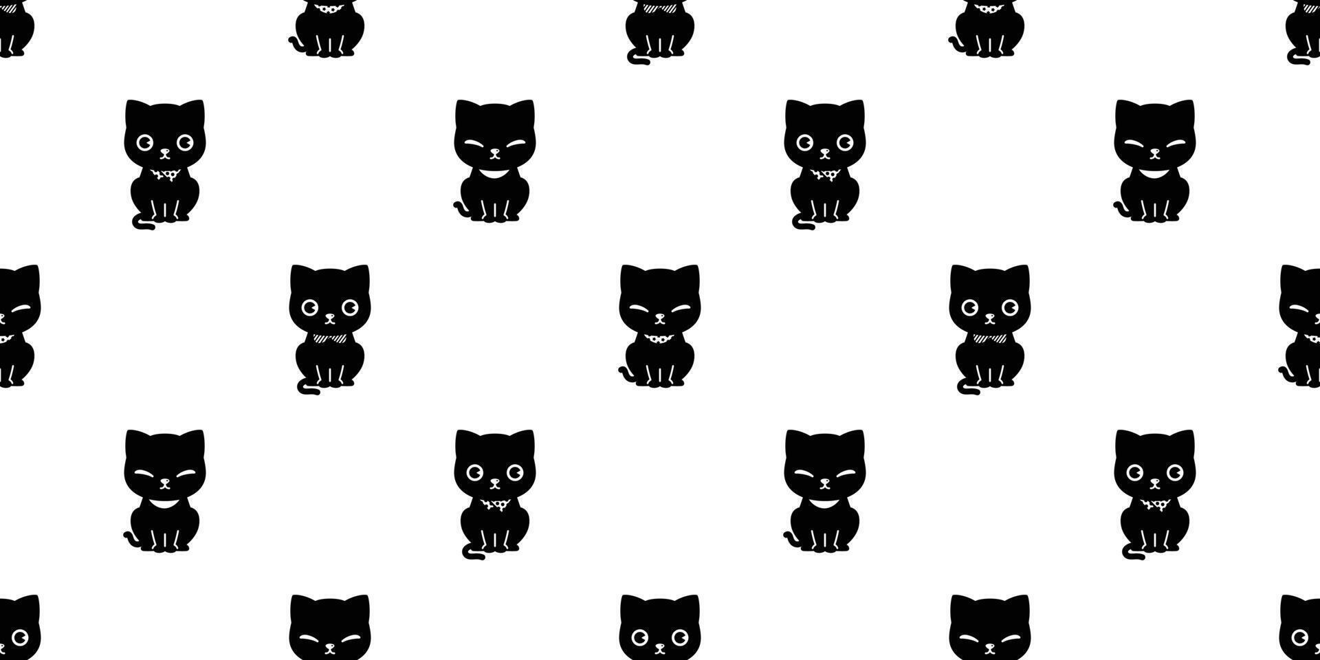cat seamless pattern kitten collar calico neko breed cartoon character pet repeat wallpaper tile background gift wrapping paper animal doodle illustration design scarf isolated vector