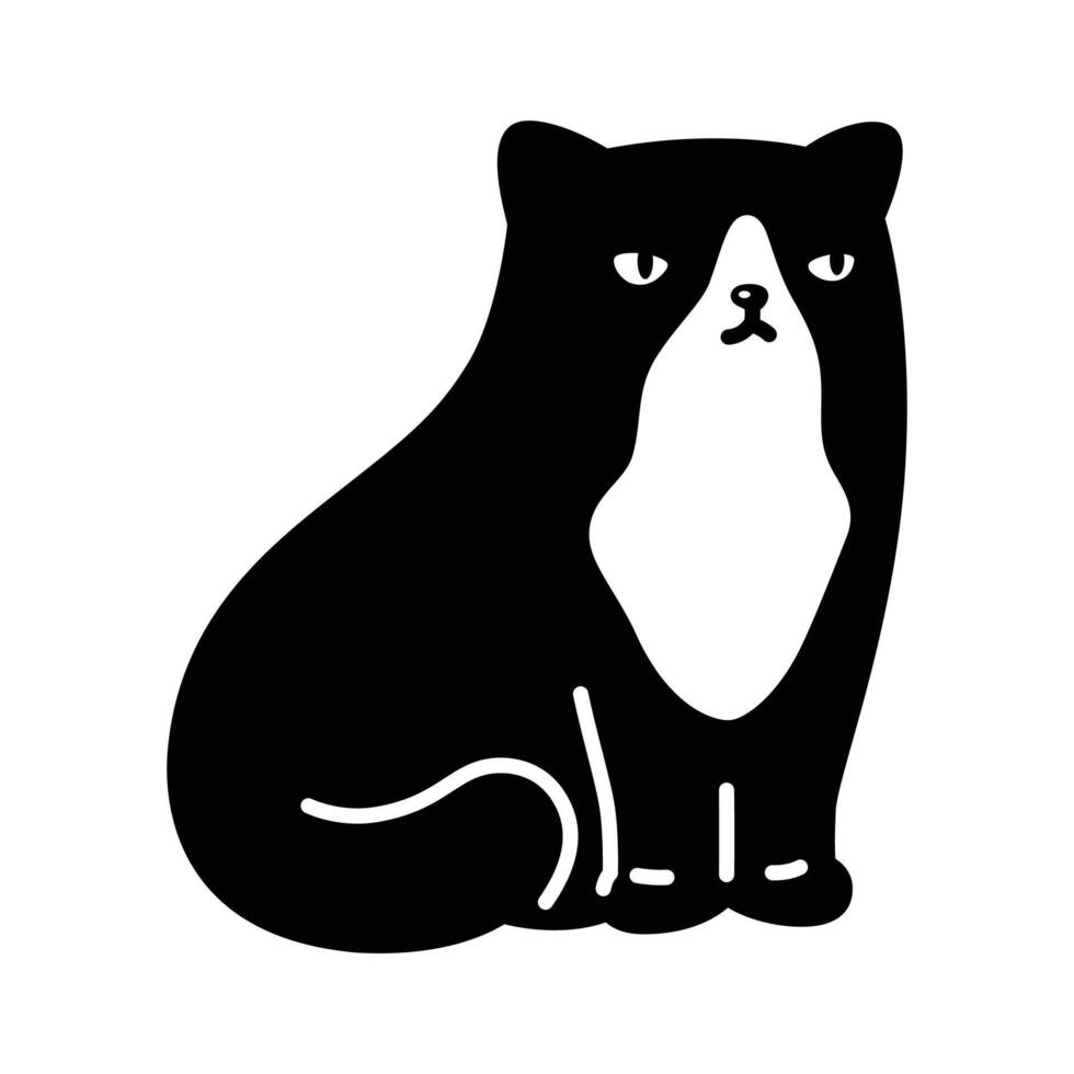 cat kitten calico icon logo sitting breed symbol character cartoon isolated doodle illustration design clip art vector