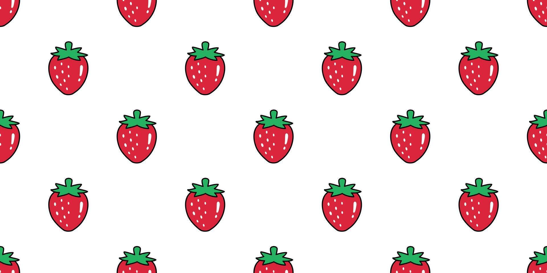 strawberry seamless pattern fruit cartoon scarf isolated repeat background tile wallpaper gift wrapping paper textile illustration doodle design vector