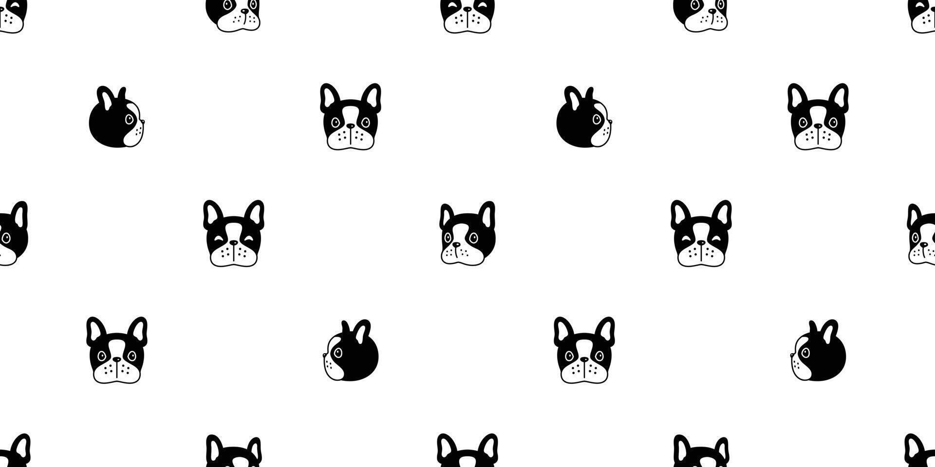 dog seamless pattern french bulldog head face pet puppy breed cartoon repeat wallpaper doodle tile background illustration design isolated vector