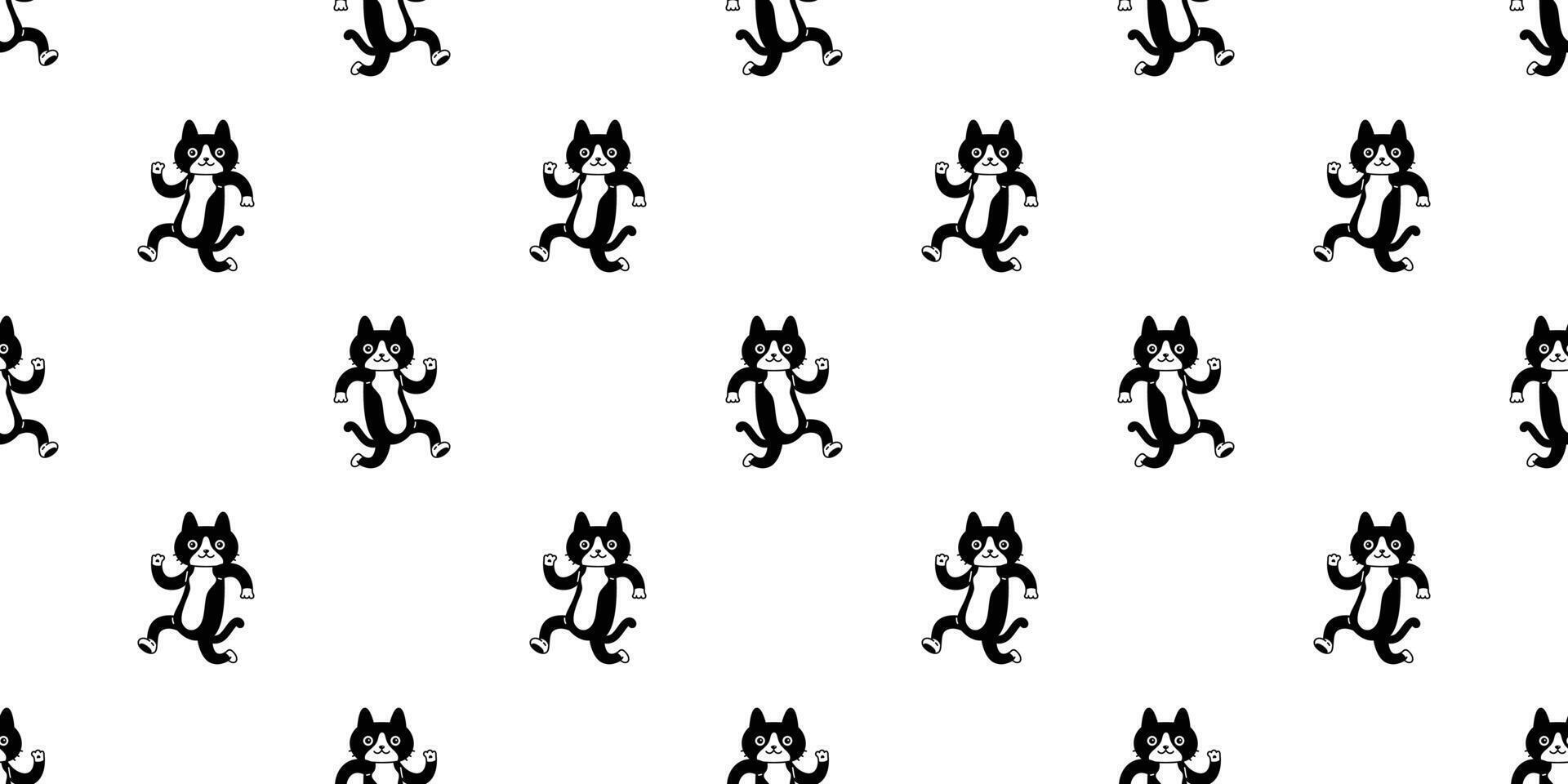 cat seamless pattern kitten calico running neko breed character cartoon pet tile background repeat wallpaper kitten animal doodle illustration vector