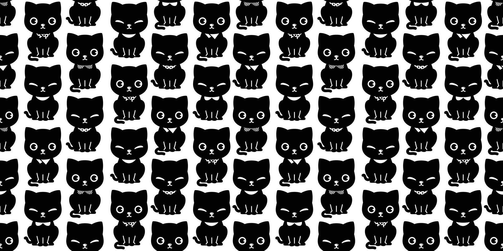 cat seamless pattern kitten collar calico neko breed character cartoon pet repeat wallpaper tile background gift wrapping paper animal doodle illustration design scarf isolated vector