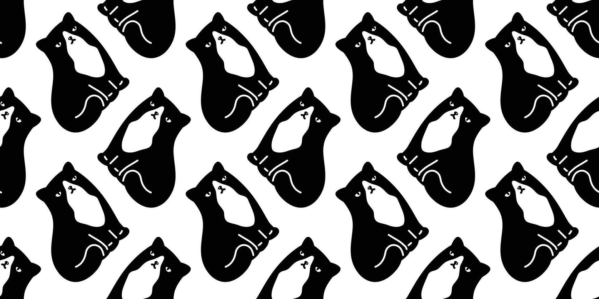 cat seamless pattern kitten calico neko breed cartoon character pet tile background repeat wallpaper scarf isolated animal doodle illustration design vector