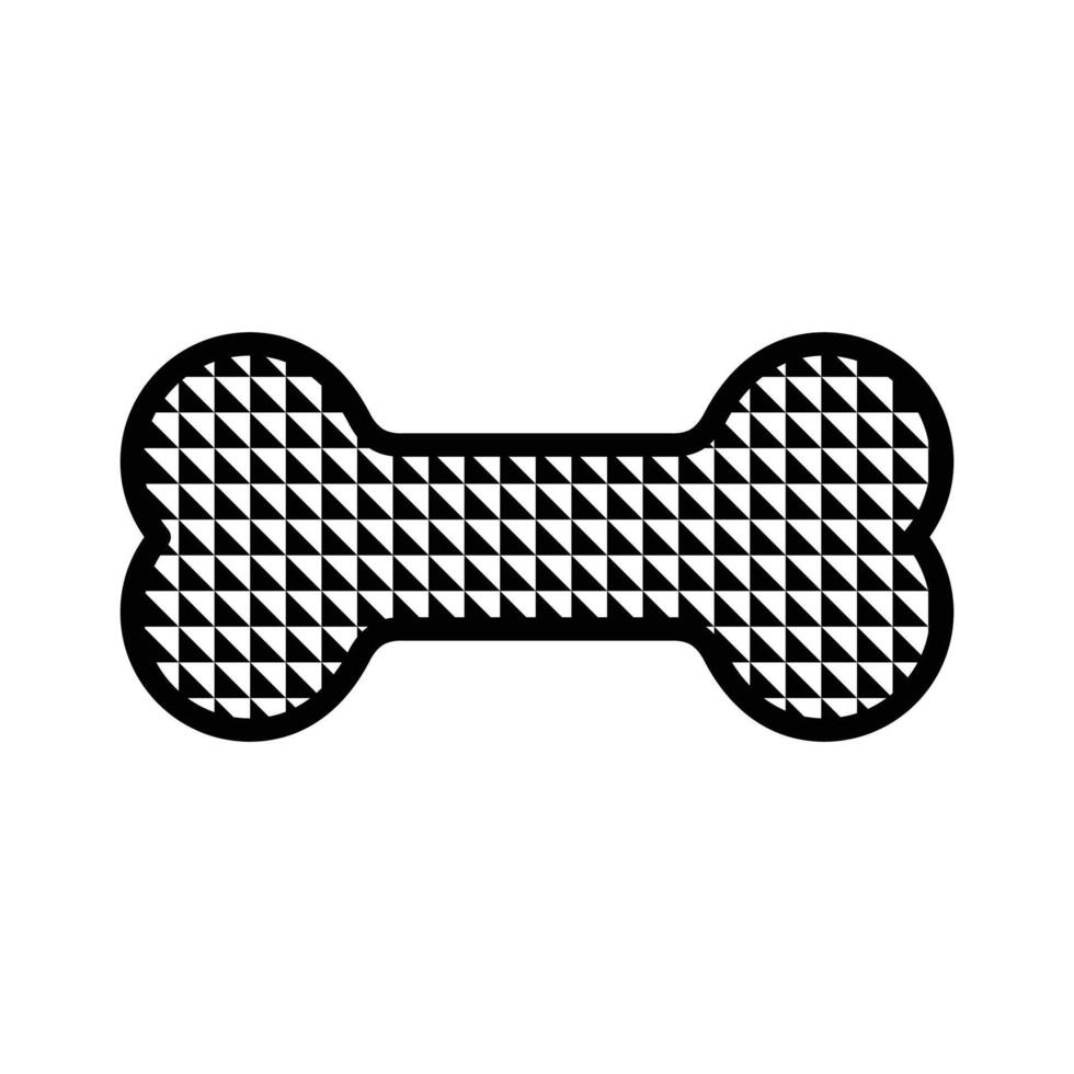 dog bone icon logo triangle pattern french bulldog puppy symbol isolated illustration vector