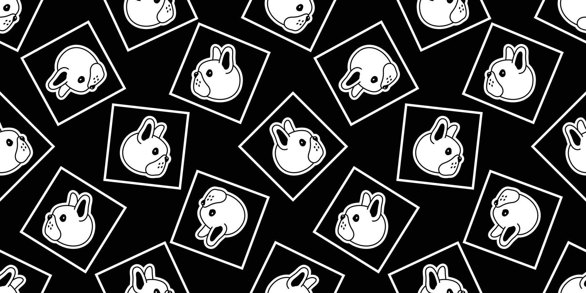 dog seamless pattern french bulldog puppy pet breed cartoon repeat wallpaper tile background doodle illustration design isolated vector