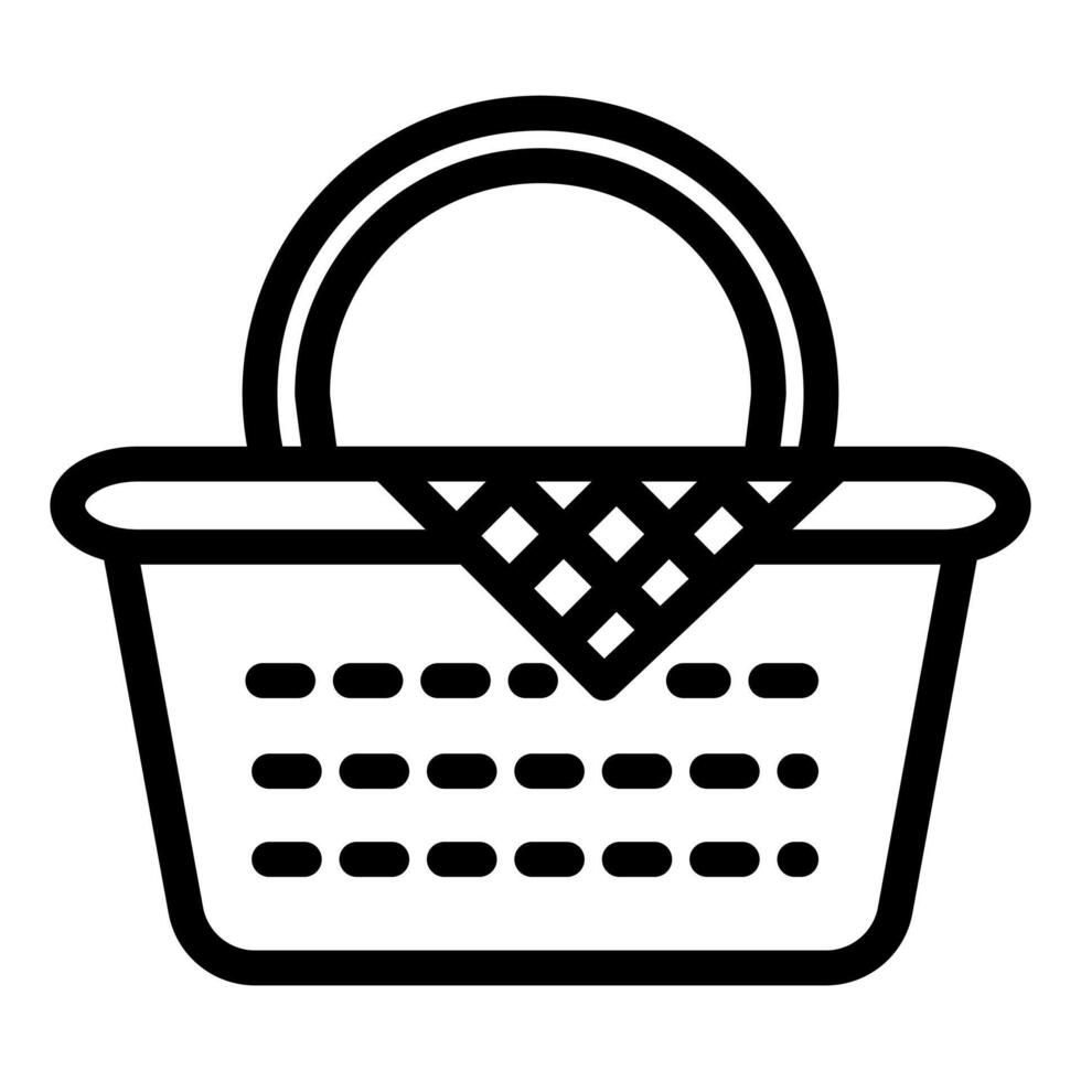 Picnic Basket Outline Icon vector