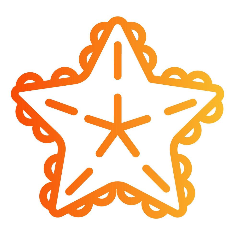 Starfish Outline Gradient Icon vector
