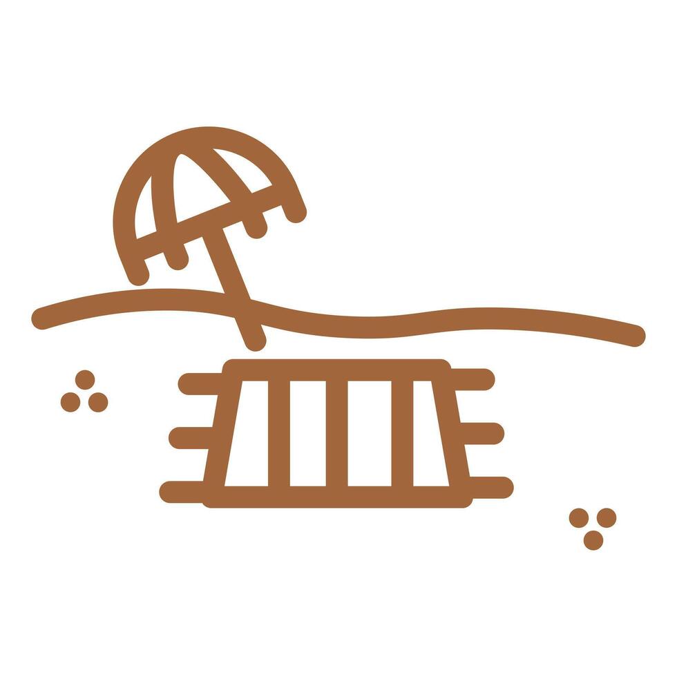 Beach Umbrella and Towel vector