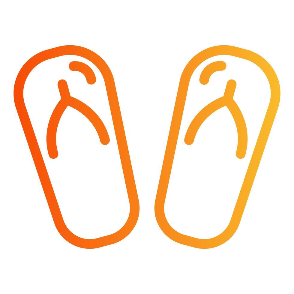 Flip Flops Outline Gradient Icon vector