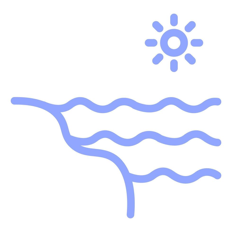 Beach Outline Fill Icon vector