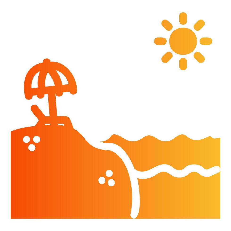 Beach Day Glyph Gradient Icon vector