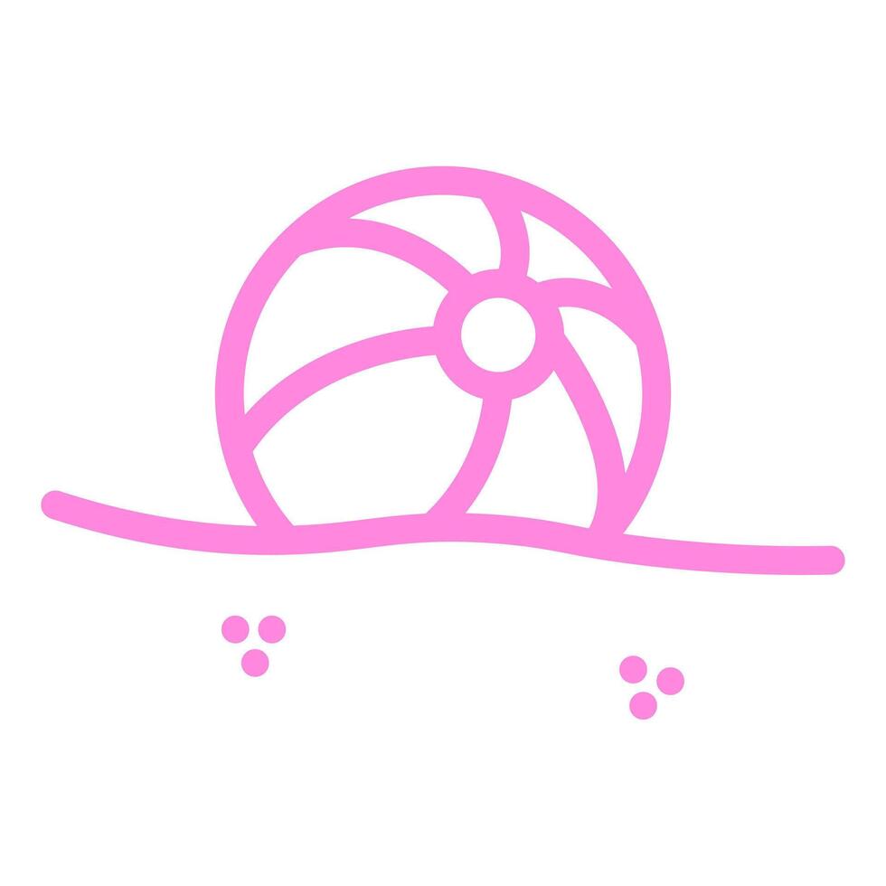 Beach Ball Outline Fill Icon vector